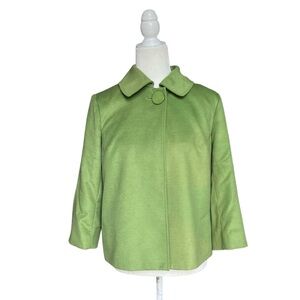 Harve Benard Vibrant Green Coat Vintage Look Christmas Jacket Retro